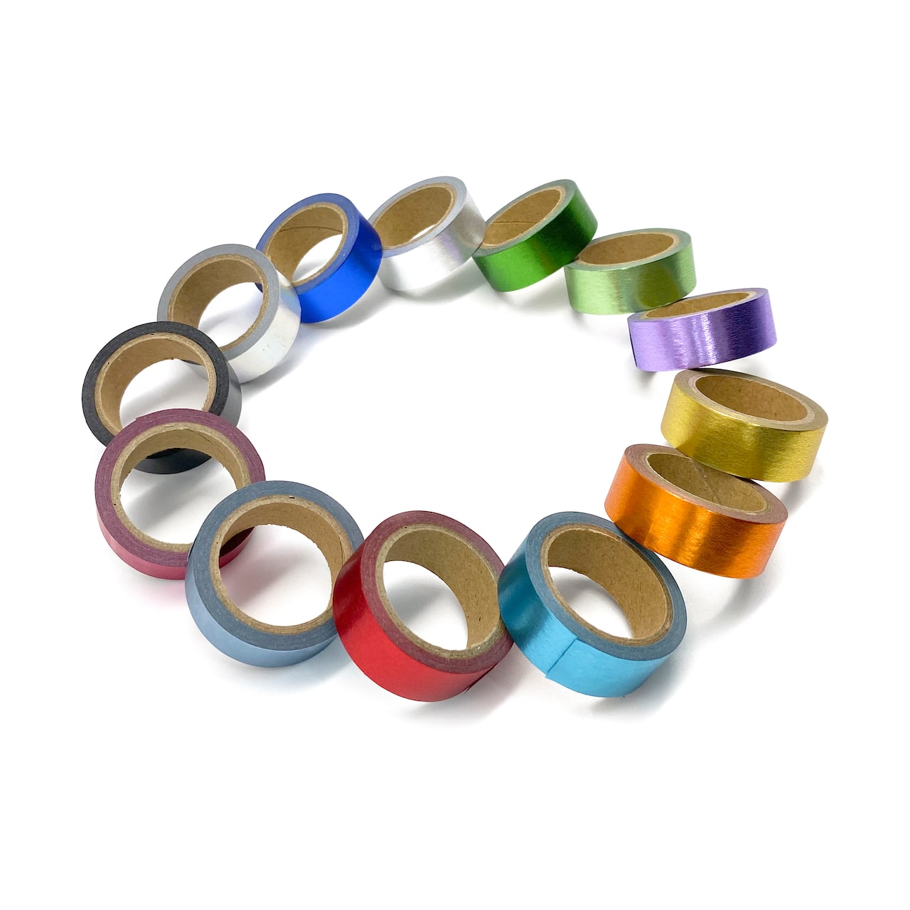 Ensemble de rubans adhésifs washi pour l’artisanat aux couleurs métalliques unies de Recollections